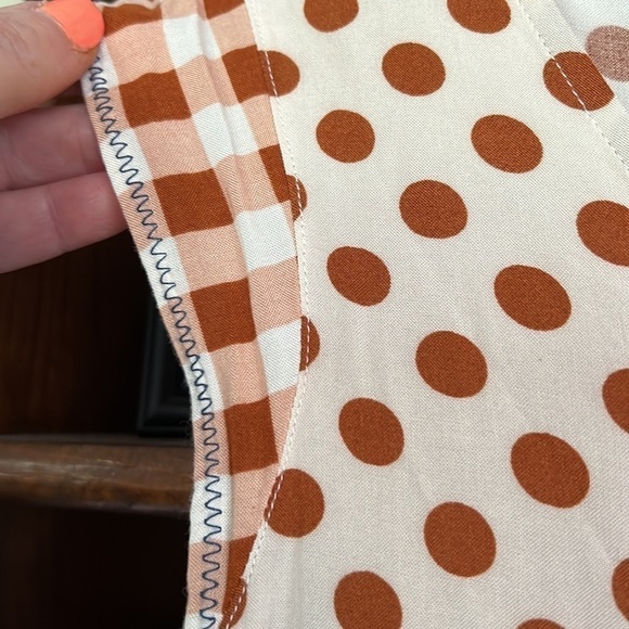 MATILDA JANE Rust/Cream Color Feeling Collegiate Babydoll Top, Size Small, GUC. - Picture 4 of 12